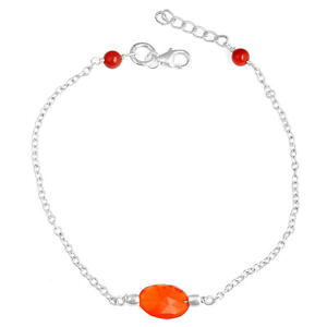 yzuXbg@ANZT?@X^[OVo[\bhuXbgJlr[hIWsterling silver 925 solid bracelet carnelian gemstone beads charm orange