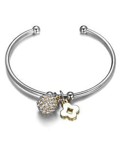 �y���������z�u���X���b�g�@�A�N�Z�T��?�@�N���[ listingdesigner stil pflastern cz kristalle ewigkeit kugel klee anhnger silber