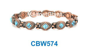 �y���������z�u���X���b�g�@�A�N�Z�T��?�@�����N�n�C�p���[�u���X���b�g listingturquoise gemstone women copper link high power magnetic bracelet cbw574