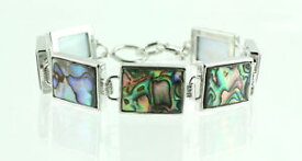 【送料無料】ブレスレット　アクセサリ—　アワビシェルチェーンリンクブレスレットgreen genuine abalone shell chain link bracelet women jewelry