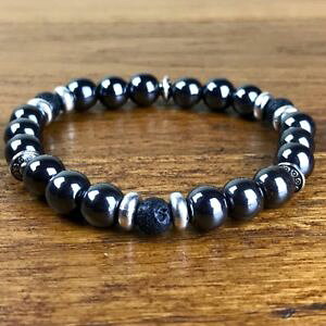 �y���������z�u���X���b�g�@�A�N�Z�T��?�@�w�}�^�C�g�`�x�b�g�r�[�Y listingbracelet manwoman hematitelava natural stonetibetbeads