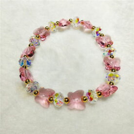 【送料無料】ブレスレット　アクセサリ—　ファッションブレスレットピンクバタフライクリスタルビーズブレスレットfashion bracelet pink butterfly crystal beads bracelet