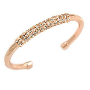 yzuXbg@ANZT?@[YS[hg[NX^o[JtuXbgrose gold tone polished crystal bar cuff bracelet 19cm l