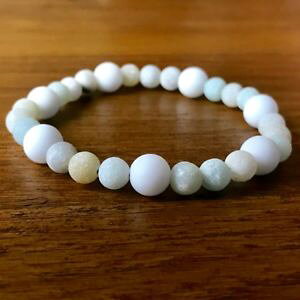 �y���������z�u���X���b�g�@�A�N�Z�T��?�@�I�j�L�X���C�g listingbracelet manwoman amazonite onyx mate whitenatural stone