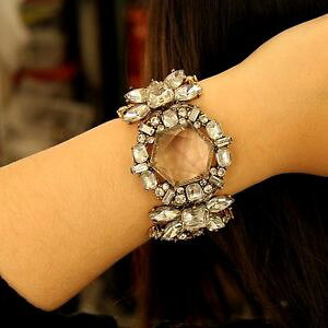 �y���������z�u���X���b�g�@�A�N�Z�T��?�@�N���X�^���u���X���b�g�I���W�i���r���e�[�Wtransparent crystal woman bracelet flower original vintage ct3 wedding evening