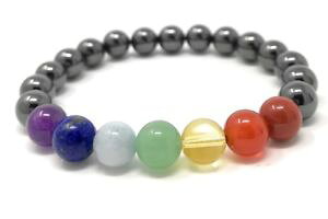 yzuXbg@ANZT?@`Np[r[YuXbg{bNX^Ow}^Cgchakra power bead bracelet gift box amp; tag magnetic hematite 7 chakras