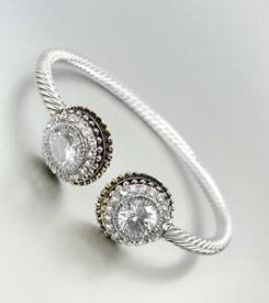 【送料無料】ブレスレット　アクセサリ—　ゴージャスシルバーケーブルバリゴールドドットトパーズgorgeous silver cable balinese gold dots transparent topaz