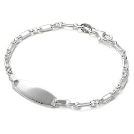 【送料無料】ブレスレット　アクセサリ—　スターリングシルバーブレスレット925 sterling silver cute 6 engravable childs id bracelet