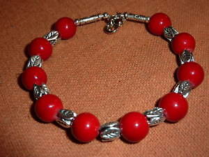 �y���������z�u���X���b�g�@�A�N�Z�T��?�@�R�[�������b�hreikicoral red bracelet reiki