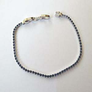 yzuXbg@ANZT?@ejXVo[Tt@CA18 20cm 85nthin tennis bracelet man woman colour silver sapphires blue 18 20 cm 85 n