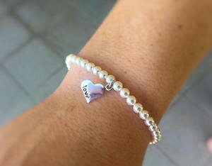yzuXbg@ANZT?@XtXL[p[uXbgX^[OVo[WG[swarovski pearl bracelet sterling silver love charm jewelry free shipping