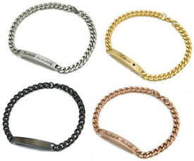 【送料無料】ブレスレット　アクセサリ—　ステンレスタンクストラップスチールブレスレットid stainless steel bracelet with engraving on request 4 colors tank strap womens 0,5 cm