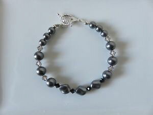 yzuXbg@ANZT?@nhChXtXL[p[uXbgX^[OVo[handmade swarovski pearl amp; crystal bracelet sterling silver