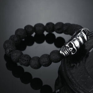 yzuXbg@ANZT?@uXbgXg[XeXX`[wbhoCJ[lava stone bracelet semiprecious stone stainless steel skull skull death head biker la2