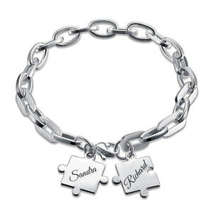 �y���������z�u���X���b�g�@�A�N�Z�T��?�@2id�X�e�����X�u���X���b�g�y���_���g�A���J�[�u���X���b�gid stainless steel bracelet with engraving on request two puzzle pendants anchor bracelet