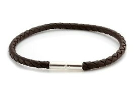 【送料無料】ブレスレット　アクセサリ—　メンズレディースゴムシルバーツイストmensladies 4mm rubber braceletsterling silver twist claspbrown braided