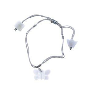 �y���������z�u���X���b�g�@�A�N�Z�T��?�@�o�^�t���C�u���X���b�gkanikanwhite jade butterfly bracelet artisan jewelry