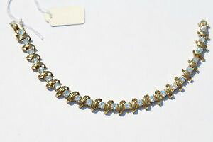 yzuXbg@ANZT?@k[{[V[A[WFgX^[OejXuXbgnouveau 14k jaune or sur argent sterling tennis zircone bracelet 178cm