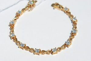 yzuXbg@ANZT?@k[{[AWFgX^[OL[rbNWRuXbgnouveau 14k or jaune argent sterling lien cubic zircon 7 bracelet