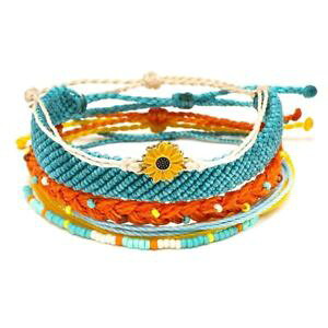 �y���������z�u���X���b�g�@�A�N�Z�T��?�@�q�}����s�u���X���b�g�X�g�����Owomen s girls bracelet waterproof string dreaming sunflower charm handmade gift