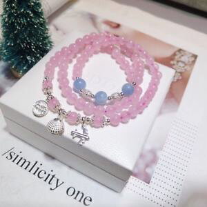 yzuXbg@ANZT?@6mm[YR[cbeadsthreeuXbg925X^[Oaccessorie6mm rose quartz round beadsthree circle bracelet amp;925 sterling silver acces