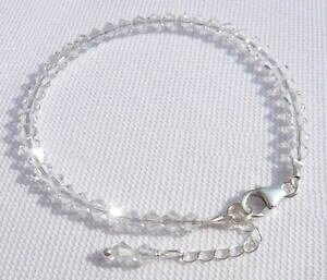 �y���������z�u���X���b�g�@�A�N�Z�T��?�@�X�^�[�����Oclear�u���X���b�gswarovski elementssterling silver clear crystal beaded bead bracelet swarovski elements and box