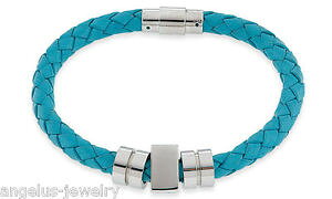 �y���������z�u���X���b�g�@�A�N�Z�T��?�@���U�[�X�g���b�v�X�p�C�N�^�[�R�C�Y�X�e�����X�X�`�[��alraune, leather strap spike, turquoise, 21 cm, stainless steel