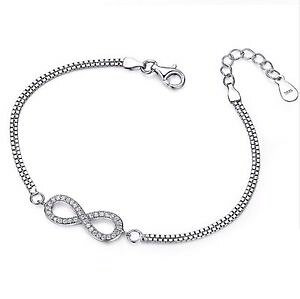 yzuXbg@ANZT?@X^[OVo[CXg[NX^xl`A{bNX`F[uXbgsterling silver 925 rhinestone crystal infinity venetian box chain bracelet