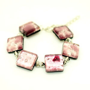 �y���������z�u���X���b�g�@�A�N�Z�T��?�@���F�j�X�����m�K���X�u���X���b�gnice purple and silver murano glass bracelet from venice