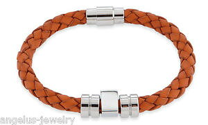 �y���������z�u���X���b�g�@�A�N�Z�T��?�@�u���X���b�g�X�p�C�N�I�����Walraune, bracelet en cuir spike , orange, 19 cm, acier inox