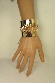 【送料無料】ブレスレット　アクセサリ—　レディースメタルゴールドブレスレットカフファッションジュエリーファン womens metal gold wrist bracelet cuff fashion jewelry fan shape