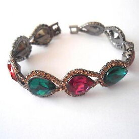 【送料無料】ブレスレット　アクセサリ—　ブレスレットエメラルドサファイアルビーアメジストメートルwomen bracelet metal burnished with emeralds sapphires rubies amethysts 259 m