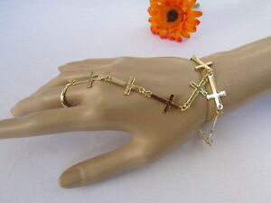 yzuXbg@ANZT?@fB[Xt@bVS[hX[uuXbgOwomens fashion gold metal thin chains slave bracelet crosses ring