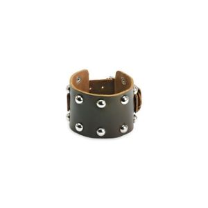 【代引可】 ブレスレット　アクセサリ―　ブレスレットドームman bracelet brown leather domes
