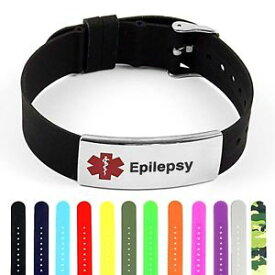 【送料無料】ブレスレット　アクセサリ—　シリコンポリッシュスチールタグブレスレットidtagged silicone medical alert epilepsy polished steel tag id bracelet