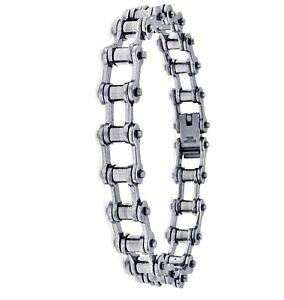 �y���������z�u���X���b�g�@�A�N�Z�T��?�@bracciale uomo acciaio inox motociclista stile w gomma nera 229cm lungo