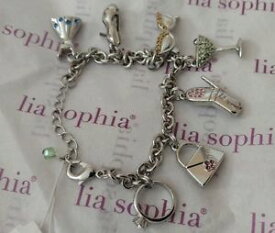 【送料無料】ブレスレット　アクセサリ—　ソフィアパーティブレスレットシルバー wt lia sophia party girl charm bracelet 7 charms w colored crystals silver