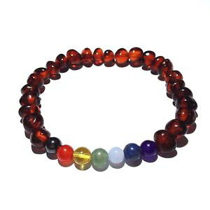 yzuXbg@ANZT?@RjbNogXgb`uXbg100 genuine adult chakra polished cognac baltic amber gemstone stretch bracelet