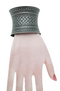 �y���������z�u���X���b�g�@�A�N�Z�T��?�@���B���e�[�W�J�t�X�u���X���b�gwomen antique vintage silver metal fashion cuff bracelet bulky textured ethnic