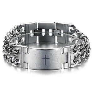 yzuXbg@ANZT?@YWG[NVbNNX`^uXbg5xmens jewelry classic cross titanium steel bible bracelet a4m9