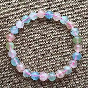 �y���������z�u���X���b�g�@�A�N�Z�T��?�@�J���t���N���A�r�[�Y�u���X���b�g listingnatural colorful morganite clear beads gemstone bracelet 8mm aaaa
