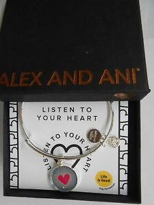 �y���������z�u���X���b�g�@�A�N�Z�T��?�@�A���b�N�X�u���X���b�g�V���o�[alex and ani listen to your heart expandable bracelet shiny silver nwtbc