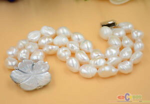 �y���������z�u���X���b�g�@�A�N�Z�T��?�@p4745 3row 8 15mmwhite baroquep4745 3row 8 15mm white baroque freshwater cultured pearl bracelet