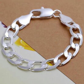 【送料無料】ブレスレット　アクセサリ—　925スターリングチェーンde12mmmen bracelet 925 sterling silver filled chain de12mm fashion jewelry