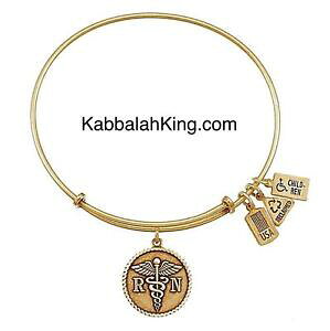 �y���������z�u���X���b�g�@�A�N�Z�T��?�@�S�[���h�u���X���b�g�A�����Jwind amp; fire rn registered nurse charm gold bracelet extendable made usa