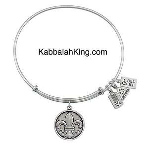yzuXbg@ANZT?@fXVo[fBXNuXbgXgb`AJwind amp; fire fluer de lys silver charm disk bracelet stretch made usa