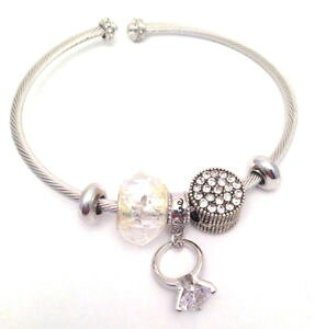 yzuXbg@ANZT?@fB[XXeB[uXbgOWRn[hladies steel bracelet hard with charms ring zircon