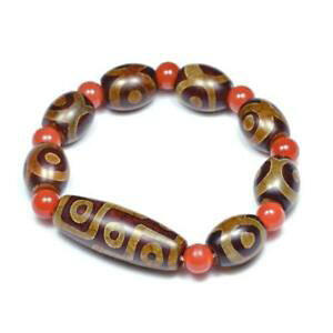 �y���������z�u���X���b�g�@�A�N�Z�T��?�@�`�x�b�g�r�[�h�u���X���b�g3 eye tibetan dzi bead mala bracelet