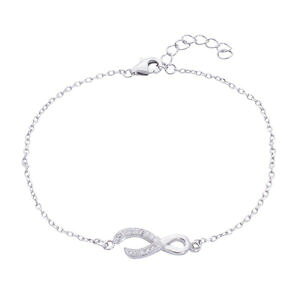 yzuXbg@ANZT?@X^[OVo[{uXbgsilverly 925 sterling silver cz infinity ribbon bracelet, 1725 cm