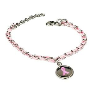 yzuXbg@ANZT?@JX^uXbgX`[myiddr custom engraved breast cancer awareness bracelet silk woven 316l steel